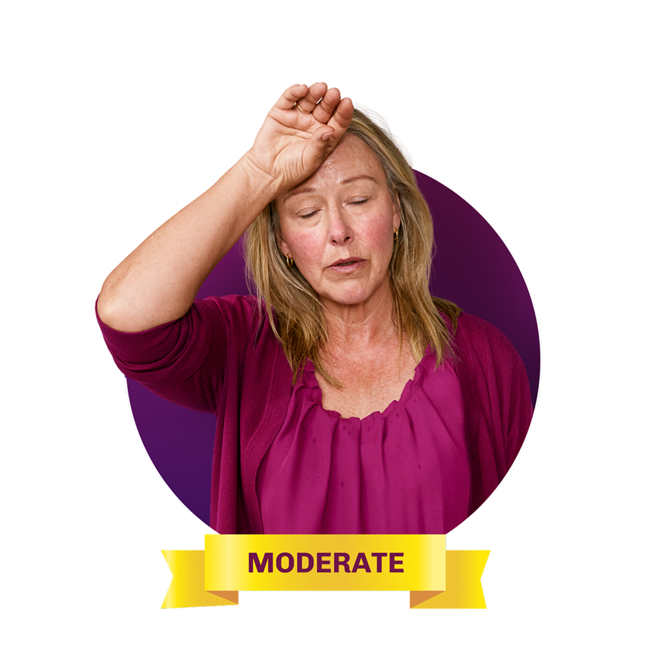 A woman experiencing moderate hot flashes