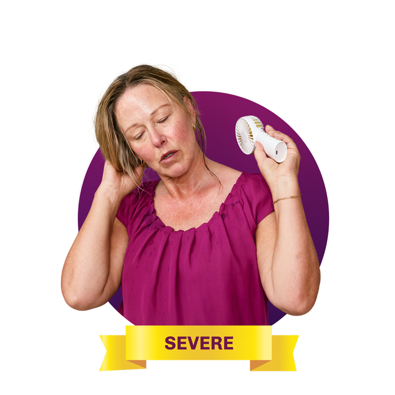 A woman experiencing severe hot flashes